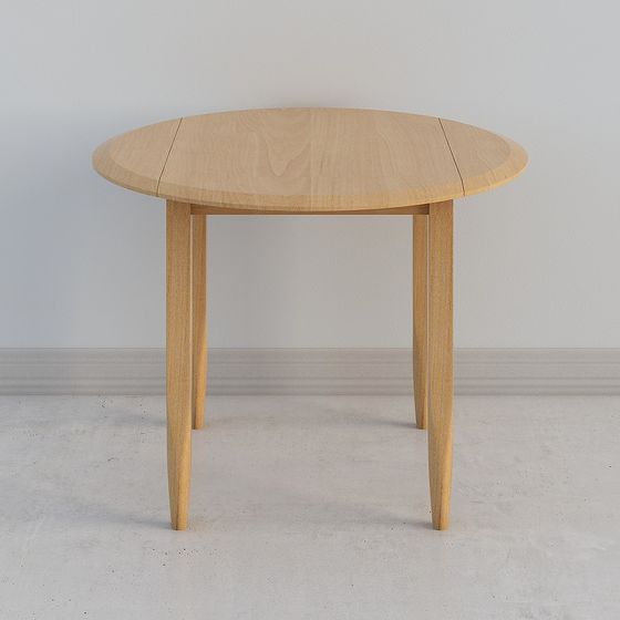 Elegant Low-Poly Round Table 3D model