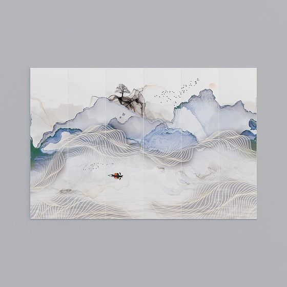 Ink Wash Landscape 3D model