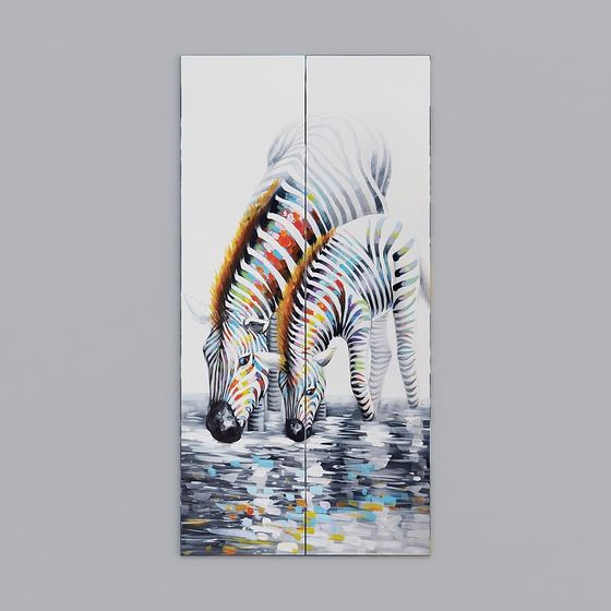 Rainbow Zebra 3D model for Artistic Projects