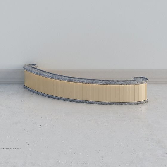 Elegant Curved Bar Counter 3D model