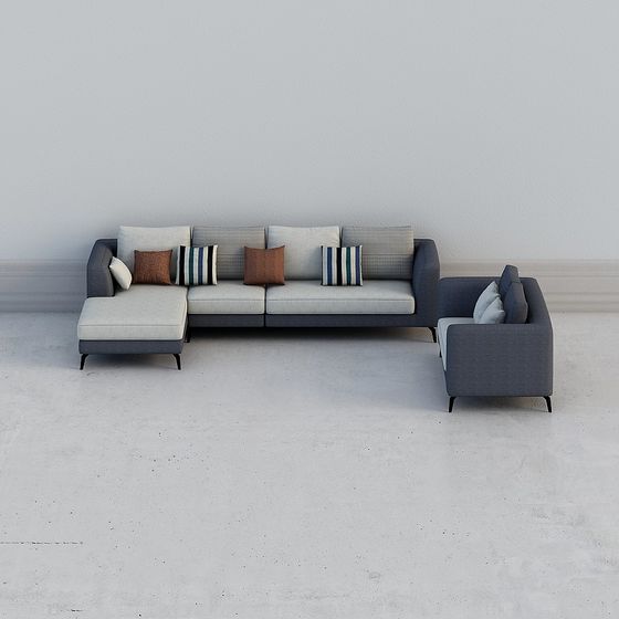 Modern Low-Polygon Sofa Set 3D model