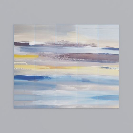 Serenity Seascape Abstract Art 3D model