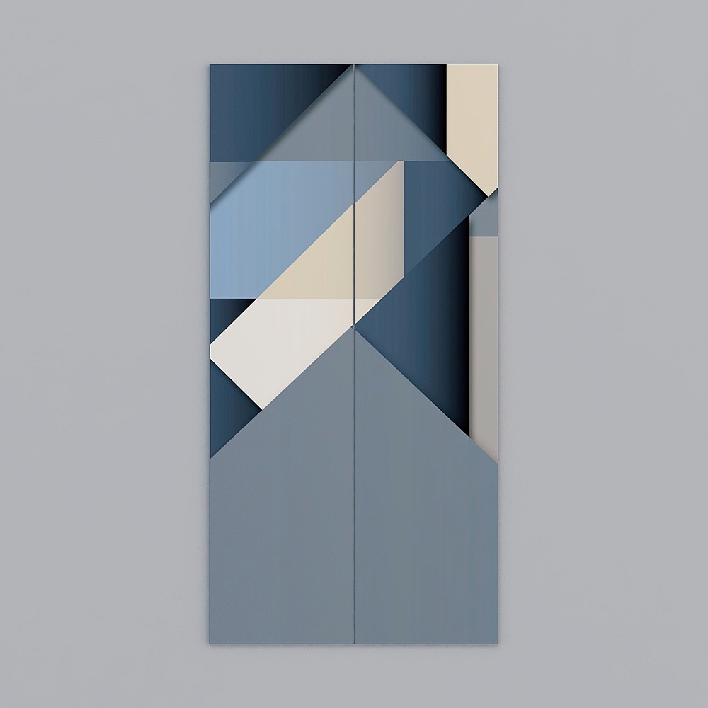 Geometric Low-Polygon 3D Model with Modern Aesthetics