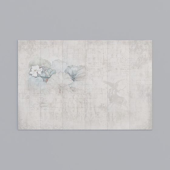 Vintage Floral Screen 3D model