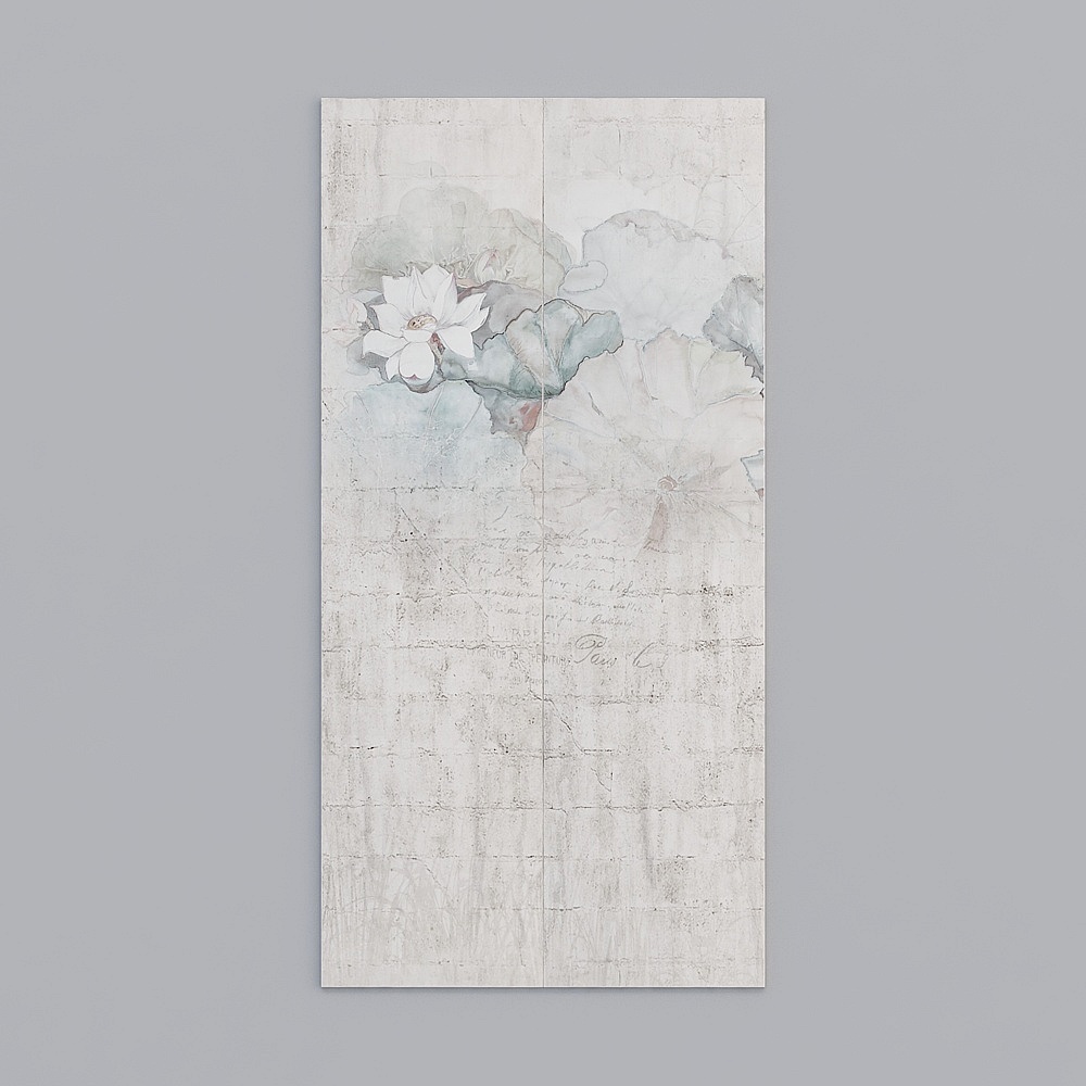 Elegant Floral Screen 3D model for Serene Spaces