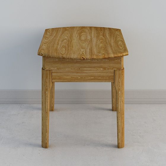 Elegantly Designed Wooden Vanity 3D Model for Interiors