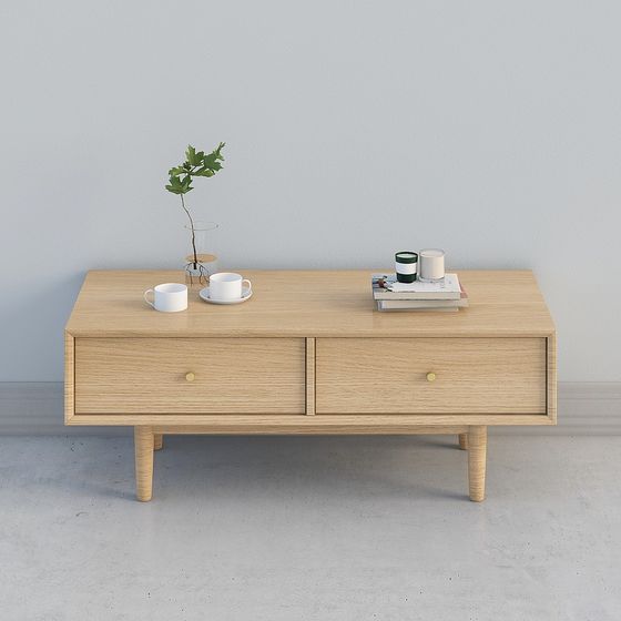 Elegant Wooden Coffee Table 3D model