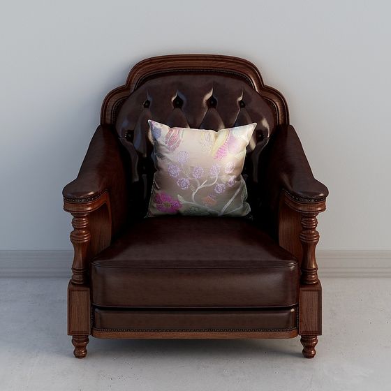 Vintage Leather Armchair 3D model