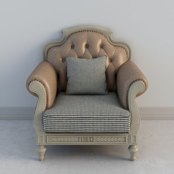 Elegant Vintage Sofa 3D model for Modern Design