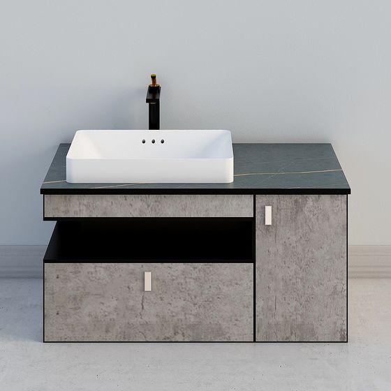 Stylish Bathroom Vanity 3D model for Modern Interiors