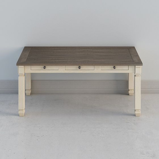 Rustic Style Office Desk 3D model