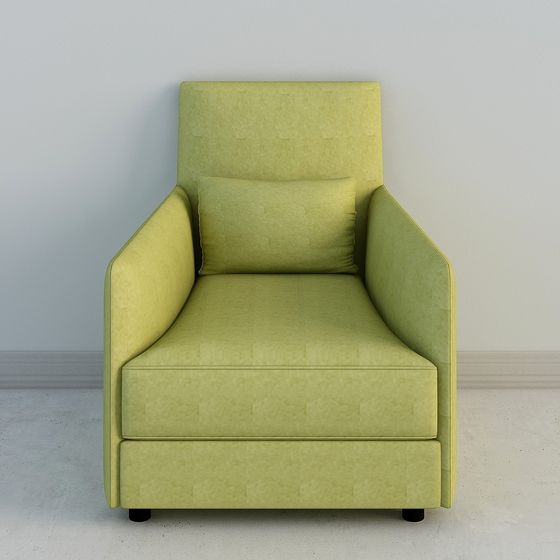 Chic Low Polygon Green Sofa 3D model