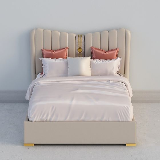 Elegant 3D Bed Model Inspired by Art Deco Style