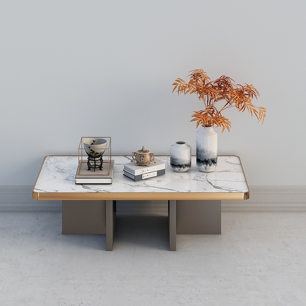 Minimalist Marble Coffee Table 3D model