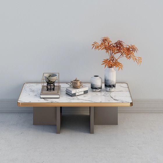 Minimalist Marble Coffee Table 3D model