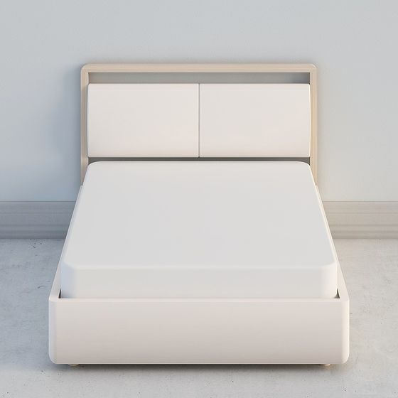 Minimalist Low-Polygon Bed Frame 3D model for Contemporary Spaces