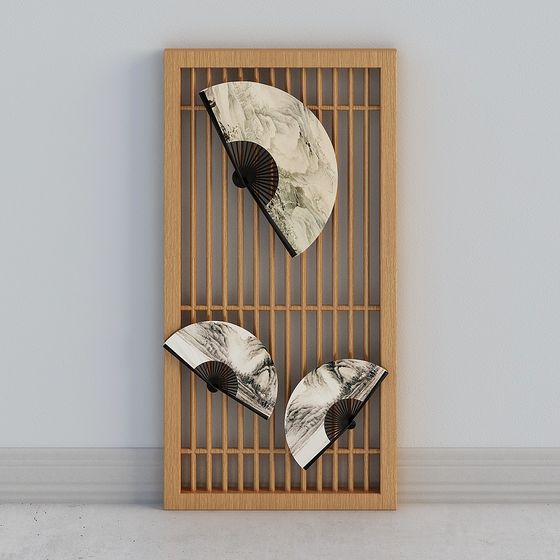 Elegant Fan-Style Decor 3D model for Creative Spaces