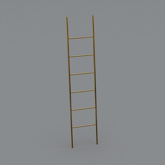 Elegant Gold Ladder 3D model for Modern Aesthetics