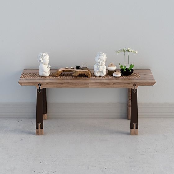 Zen-inspired 3D Tea Table Model