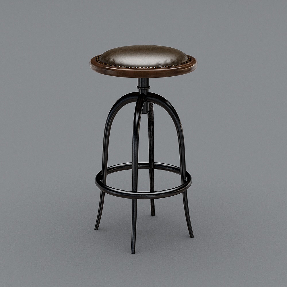 Vintage Bar Stool 3D model with Unique Charm