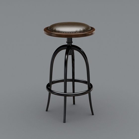 Vintage Bar Stool 3D model with Unique Charm