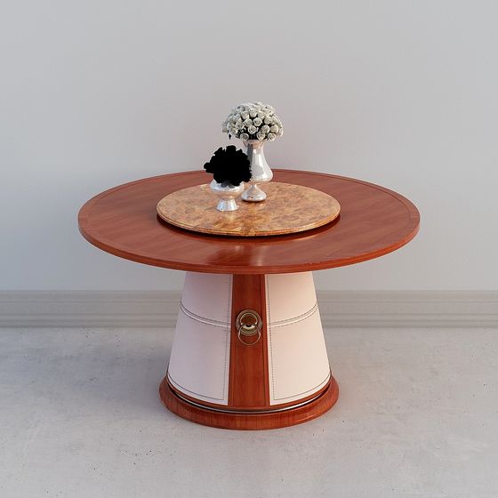 Vintage Round Table 3D Model for Modern Interiors