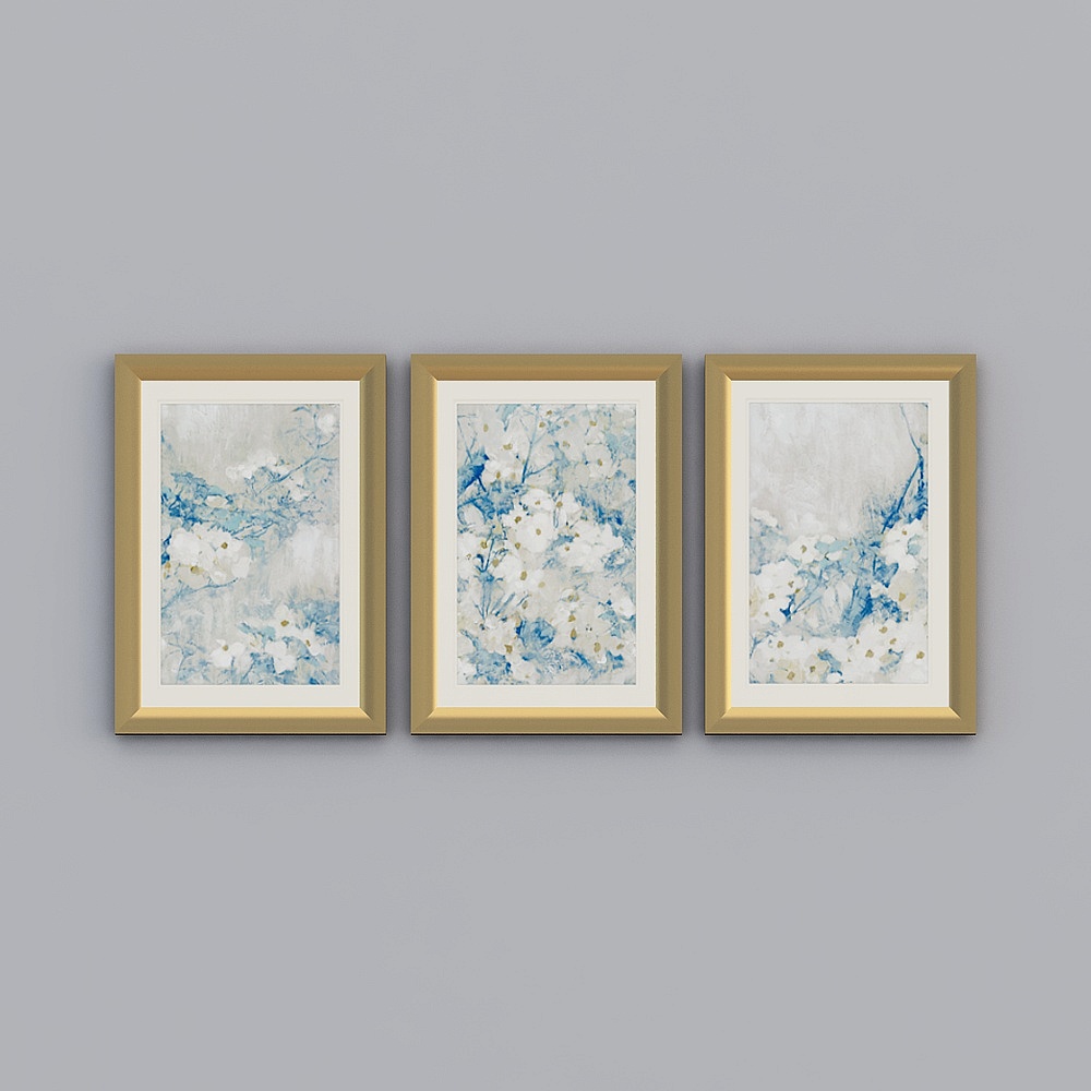 The living room hangs a picture