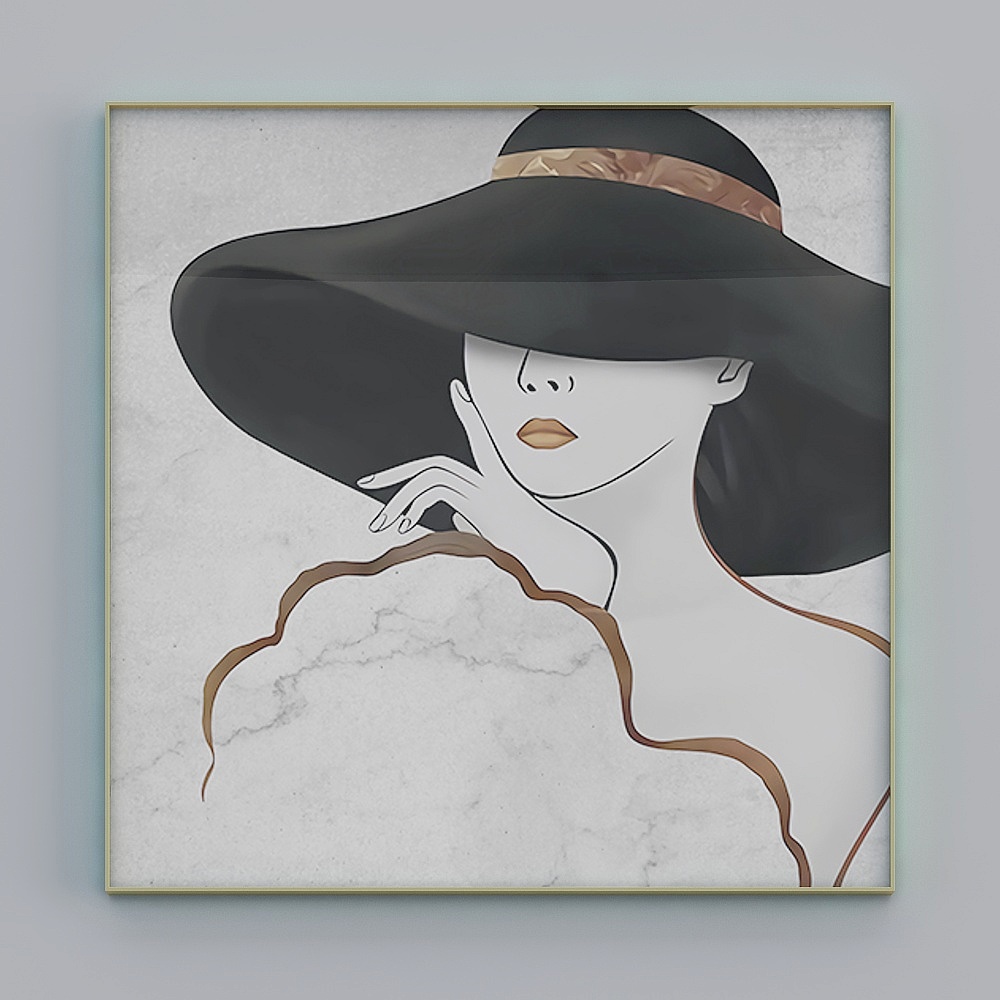 Decorative Alliance - Modern Light Luxury Premium - Single Square - Decorative Painting - SHLM190074