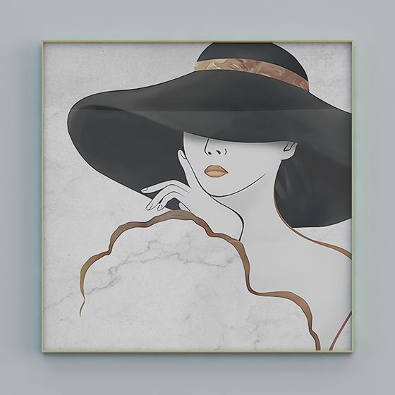 Elegant Lady 3D Model - Art Deco Inspired