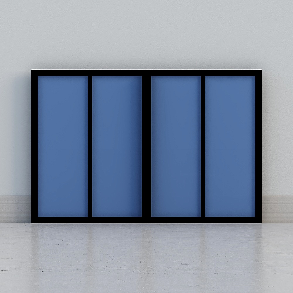 modern black windowed wide sliding door