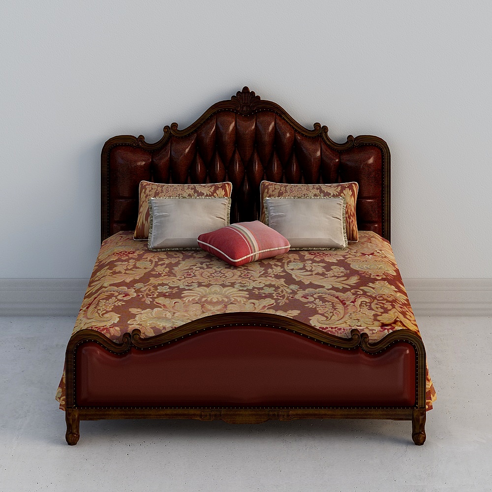 Elegant Vintage Modern Bed 3D model