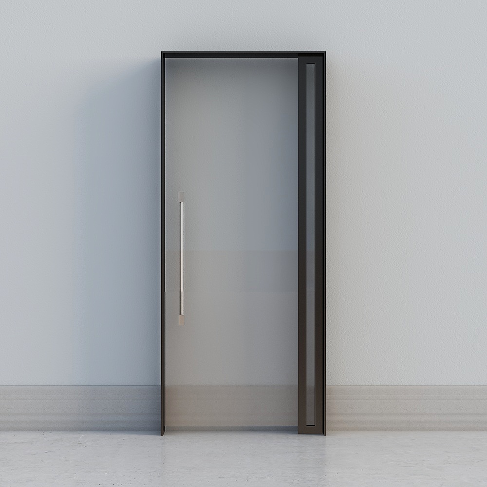 minimal black glass door