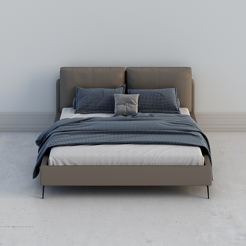 Uefa Art Morris Italian leather bed soft-wrapped leather modern light luxury bed master bedroom 1 .8m