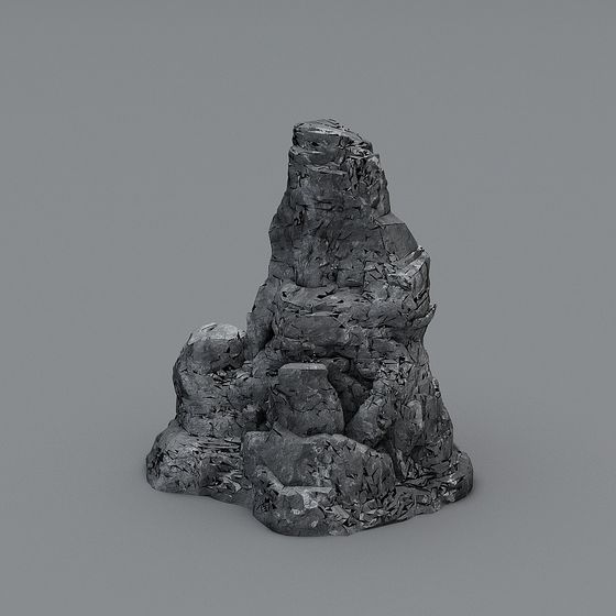 Low-Poly Rock Mountain Peak 3D model
