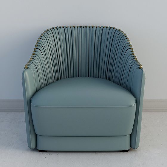 Elegant Low-Polygon Armchair 3D model for Modern Interiors