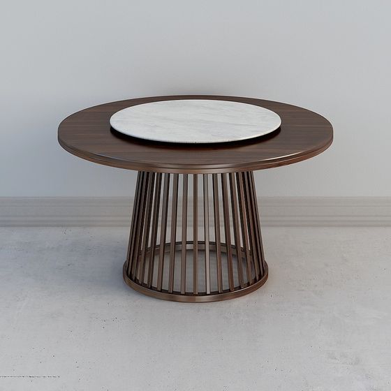 Low Poly Round Table 3D Model Design