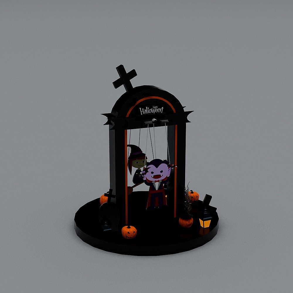 Spooky Marionette Stage 3D model