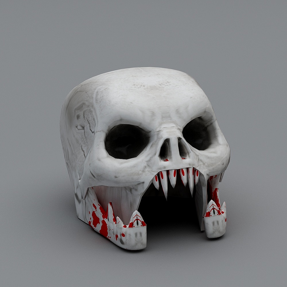 Bloodfang Skull 3D model - Horror Themed Design