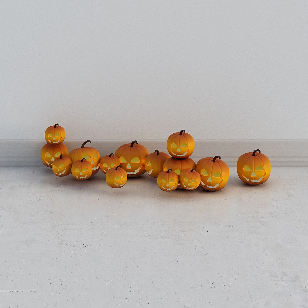 Halloween Jack-o'-Lanterns 3D model