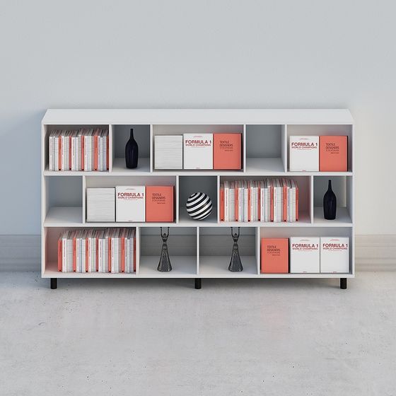 Sleek Minimalist Bookshelf 3D model