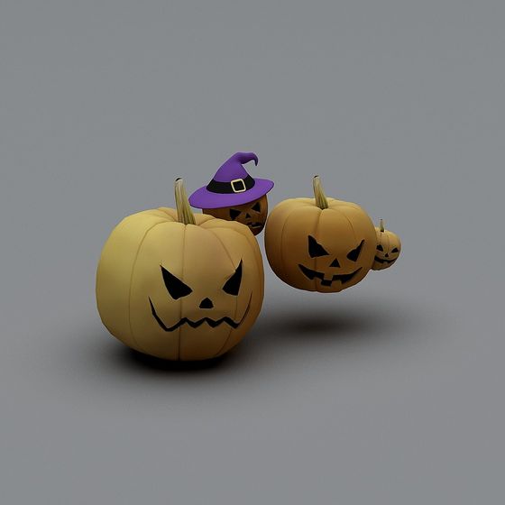 Halloween Jack-o'-Lanterns 3D model