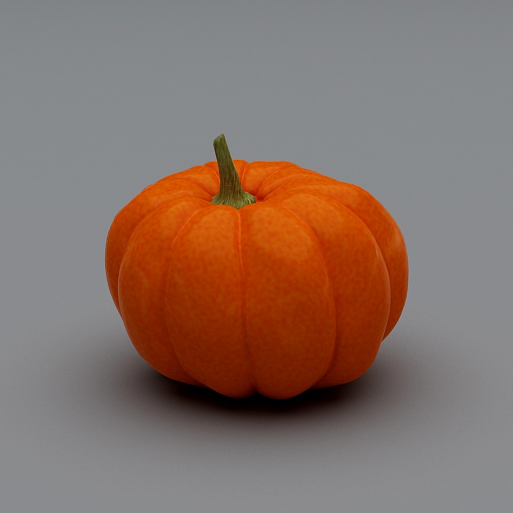 Realistic Low-Poly Pumpkin 3D model for Autumn Designs