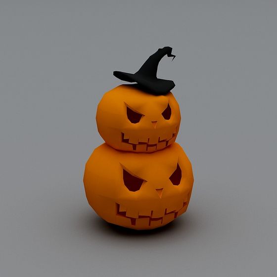 Stacked Halloween Pumpkins 3D model