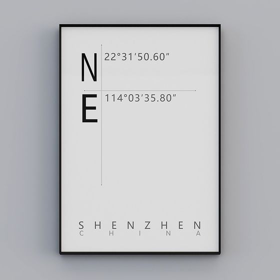 Stylish Coordinates Poster 3D model for Creative Spaces