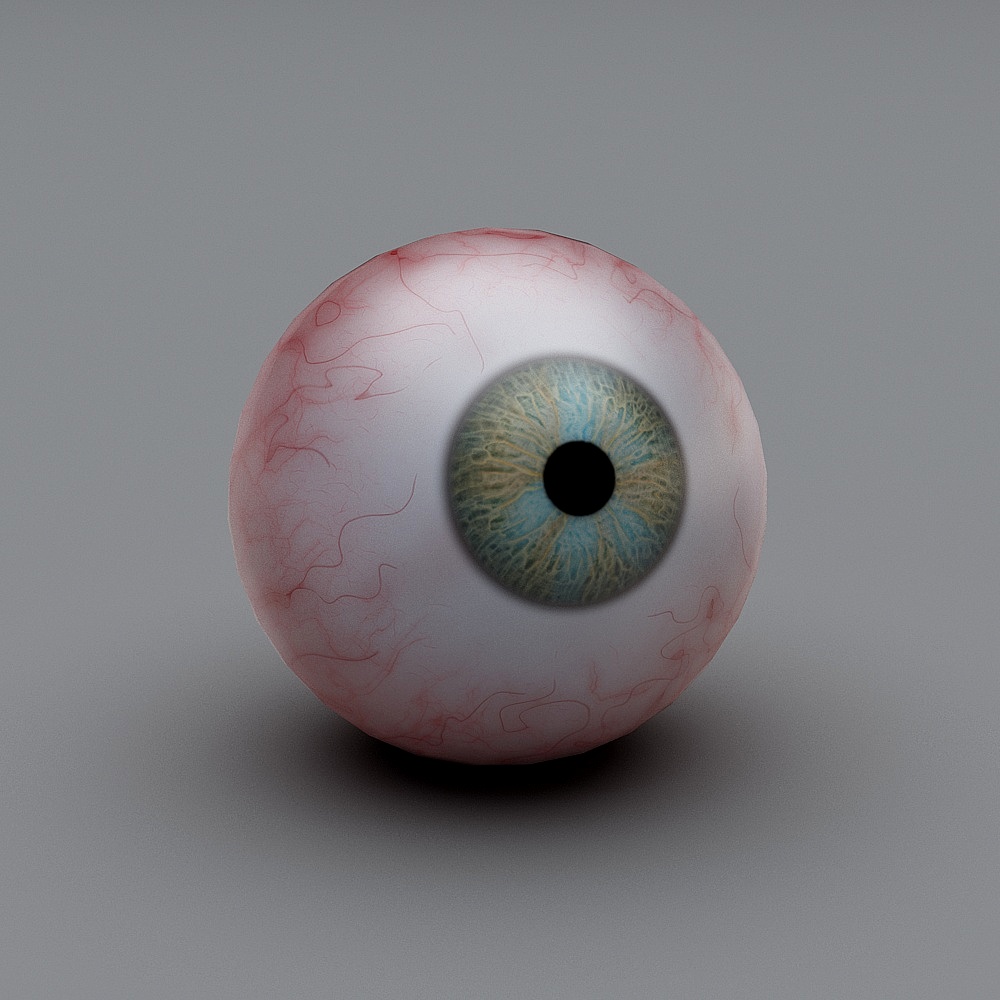 Realistic Low-Polygon Eyeball 3D model