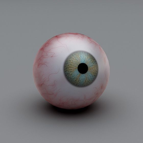 Realistic Low-Polygon Eyeball 3D model