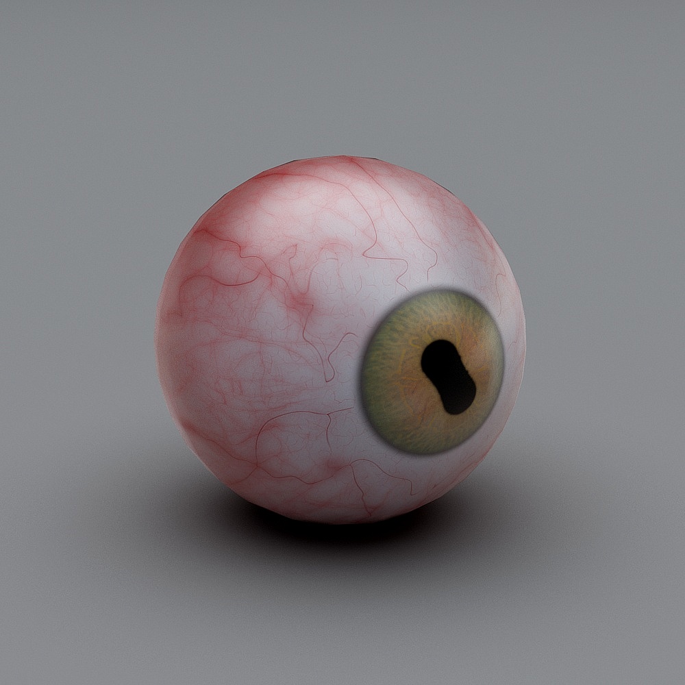 Realistic Low-Poly Eyeball 3D Model