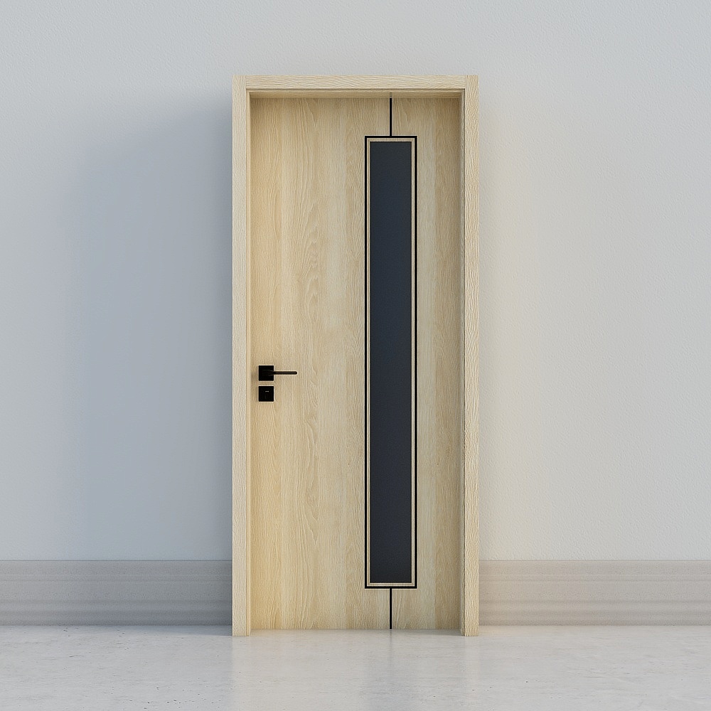modern wooden windowed door
