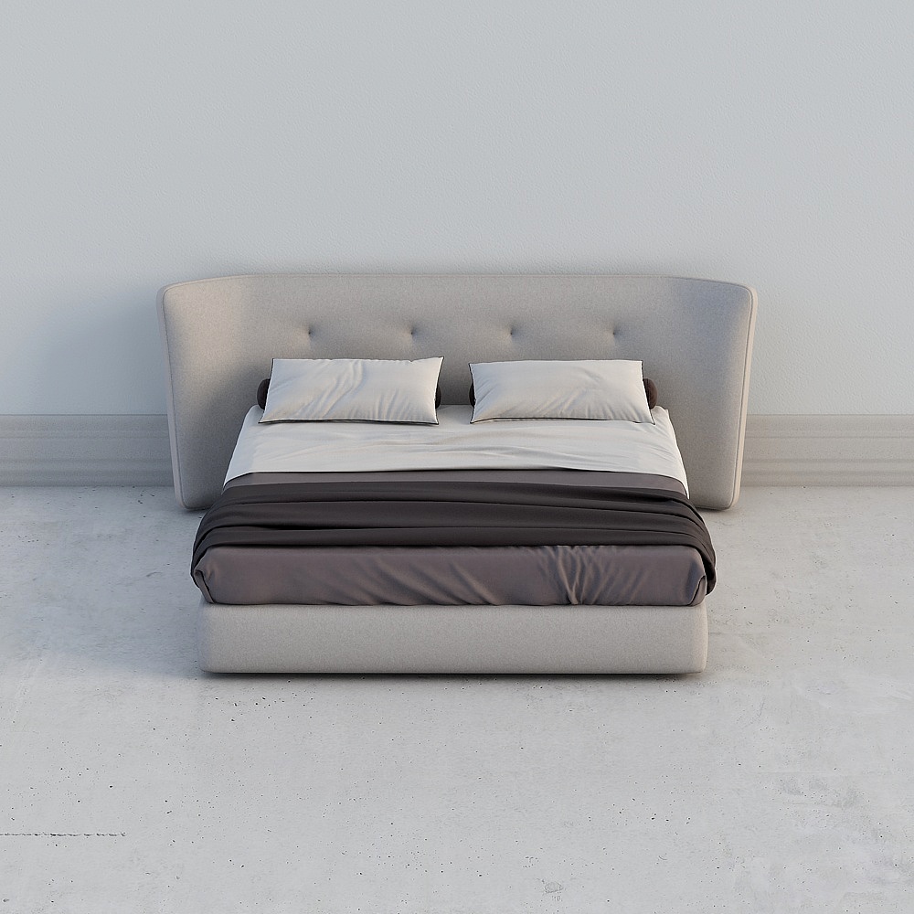 Elegant Low Poly Bed 3D model for Modern Interiors