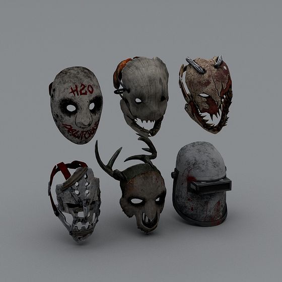 Creepy Mask Collection 3D Model